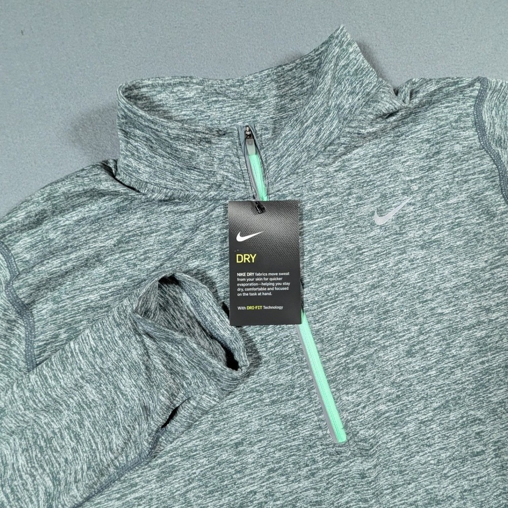 Nike Element Half-Zip Running Top Womens XL Green Heathered Dri-FIt NEW